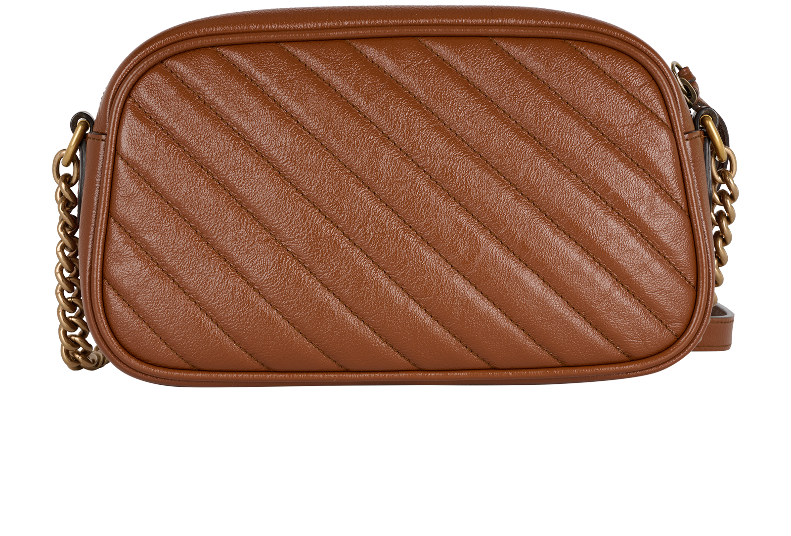 Small GG Marmont Matelasse Camera Bag, &pound;795, Handbags, Brown, Leather, Back view